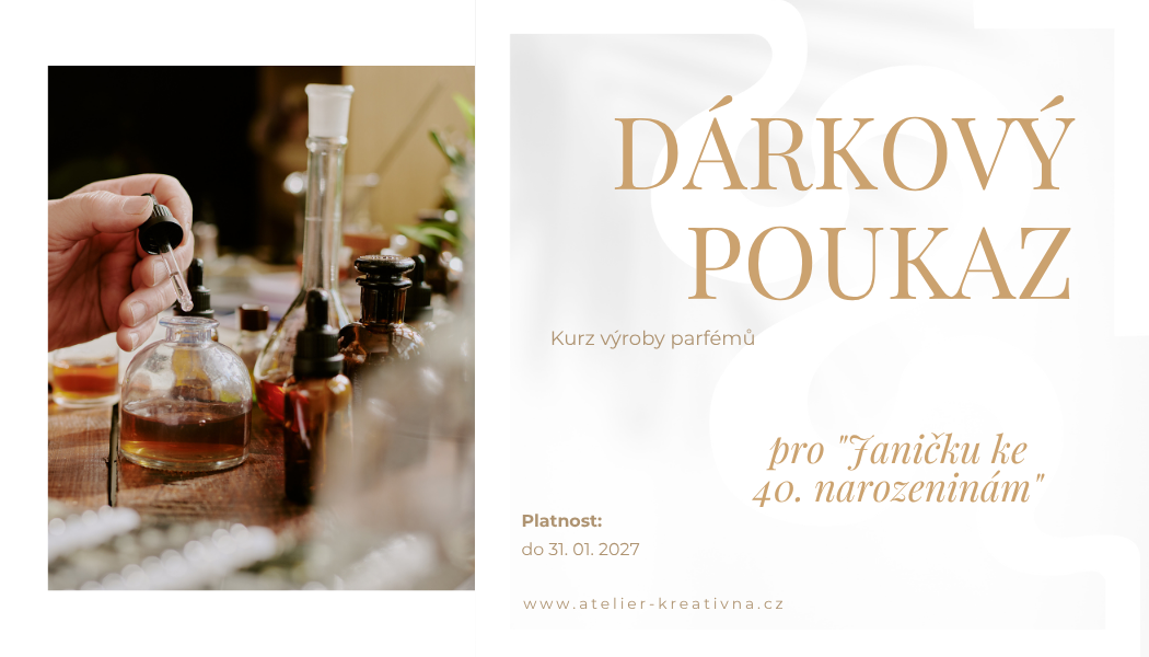 dárkový poukaz pro ženy kurz výroby parfémů Kreativna